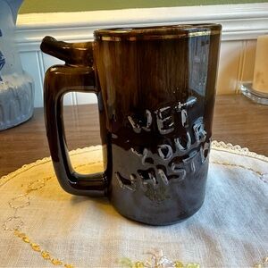 Vintage Artmark Mug Whistle For Your Beer Brown Drip Glaze - Japan
